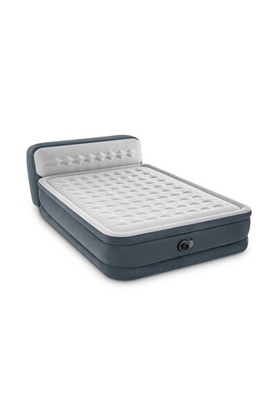Intex Pat gonflabil 236x152x46cm cu tetieră și pompă - Gri