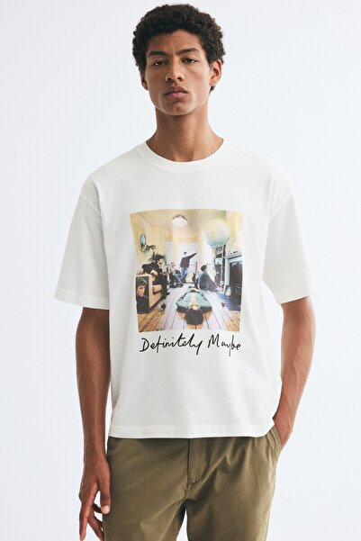 H&M Baskılı Tişört Relaxed Fit