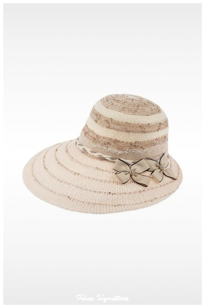 PIECE SIGNATURE Mercerized Moonshield Sun Hat (57-58 Cm) (There is a Tighteni...