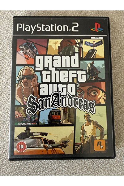 EA ps2 gta san andreas orjinal oyun 10/9 disk kondüsyonu kitapçık ve harita v...