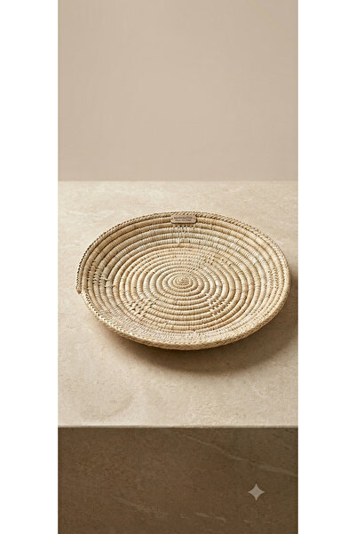 Generic Brand Round Traditional Wicker Plate (Hand-Woven) - Diameter 38 cm