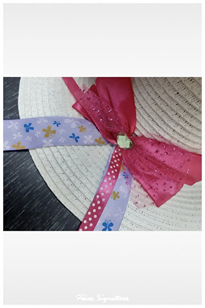 PIECE SIGNATURE Stoned and Sequined, White, Luxury Mercerized Children's Hat ...