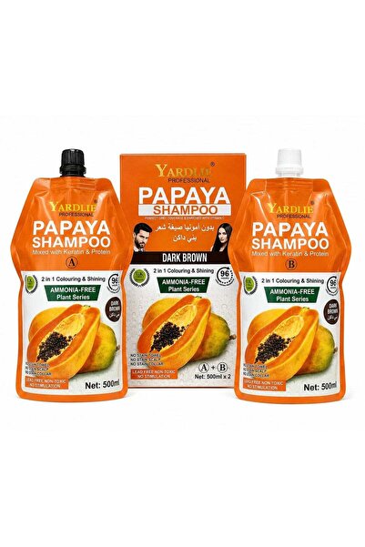 YARDLIE PROFESSIONAL Yardlie Papaya Ammonia-Free Hair Color Shampoo - Dark Br...