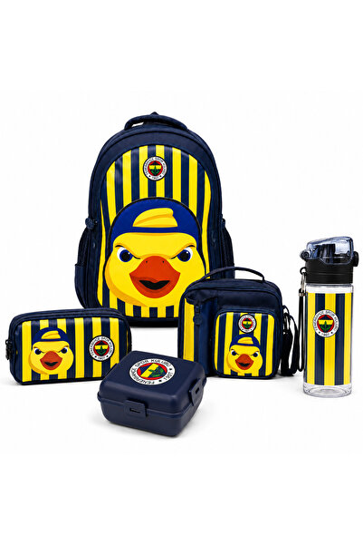 Fenerbahçe Lisanslı 3D Yellow 5'li Okul Seti - Okul Çantası, Beslenme Çantası...