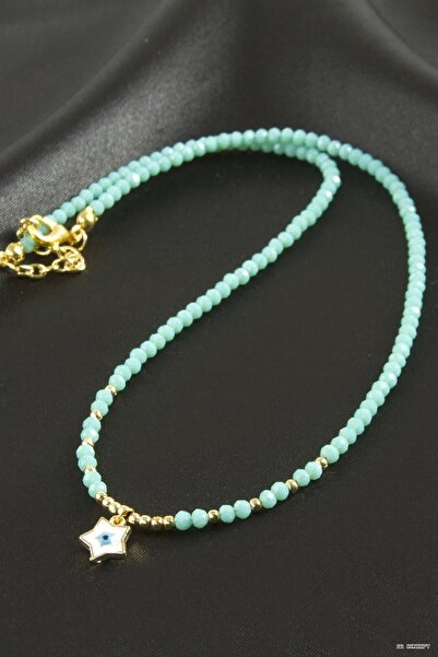 ZERO LAND Aconcept Mixed Crystal Necklace 1 (192454) Piece Turquoise