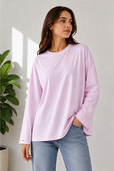 mahira collection Oversize Pink Crew Neck Bodysuit