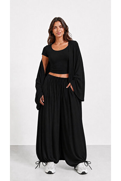 ruyaguneyboutique Siyah Kimona Takım