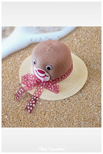 PIECE SIGNATURE Plain Luxury Straw Girl's Hat (Age 3-7)