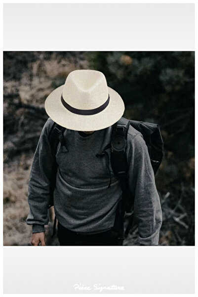 PIECE SIGNATURE Women's and Men's Paper Panama Beach Hat (58-59 Cm) (Adjustme...