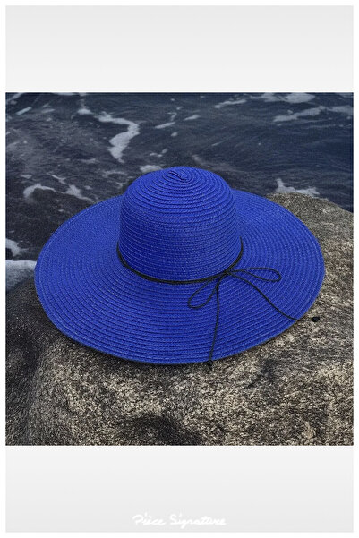 PIECE SIGNATURE Luxury Straw Wide Brim Solid Color Beach Hat for Women