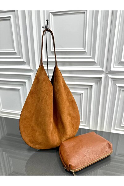çkn sedat çakan çanta & fular & aksesuar Genuine suede leather women's should...