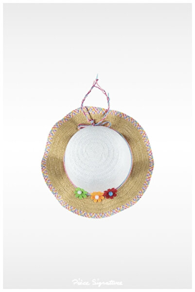 PIECE SIGNATURE Girl's Three Color Daisy Straw Hat with String