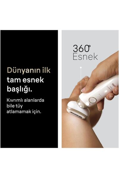 Braun Silk·épil 9 Flex Epilatör, Islak ve Kuru, Kalıcı Pürüzsüz Cilt, 9-030 3D