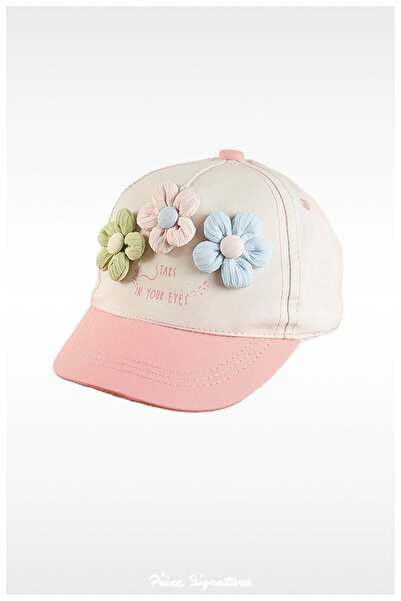 PIECE SIGNATURE 100% Cotton Flower Detail Girl's Hat (Age 1-3) (Size 48-50 cm)
