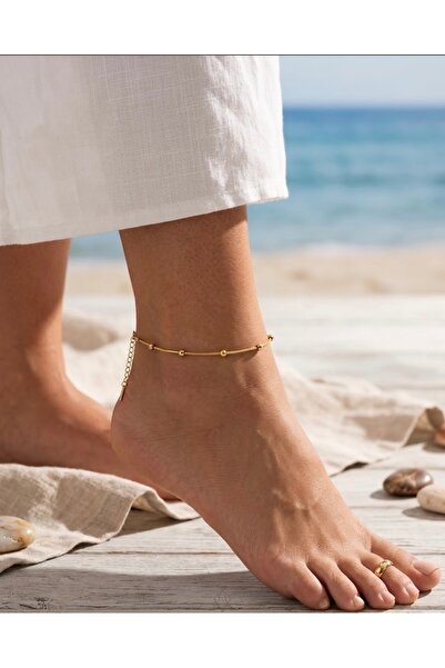 Aleda Steel Gold Dorica Anklet
