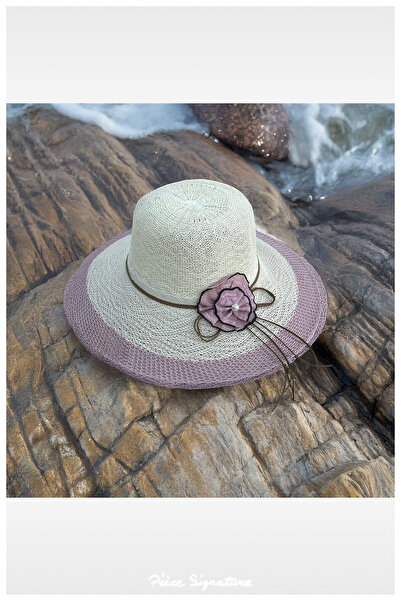 PIECE SIGNATURE Wide Brim Mercerized Beach Hat for Women