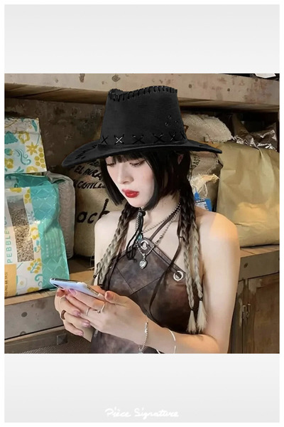 PIECE SIGNATURE Suede Cowboy Hat for Women and Men (Size 58-59 cm)