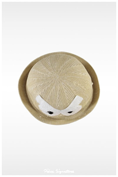 PIECE SIGNATURE Octopus Mercerized Children's Hat (Age 2-5) (Beige, Dark Cream)