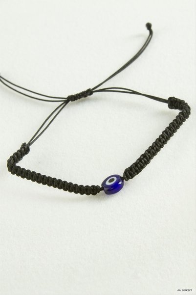 ZERO LAND CONCEPTA Nazar Beaded Macramé Cord (162713) Bracelet, Blue