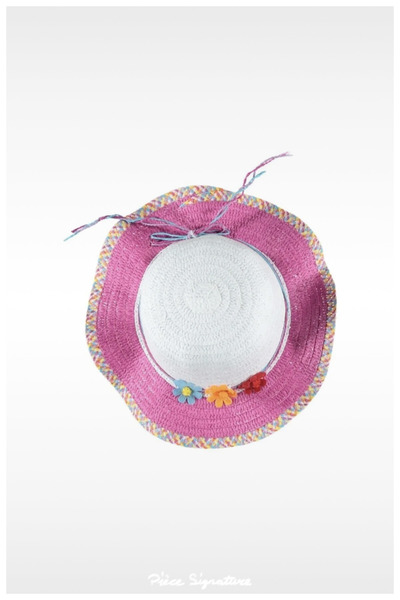 PIECE SIGNATURE Girl's Three Color Daisy Straw Hat with String