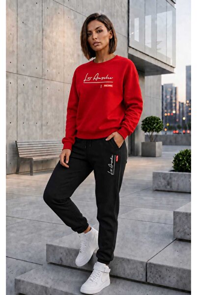 CLOTHES33 Zero Collar Sweat Suit 2-Piece Combination Winter Embroidered Handw...