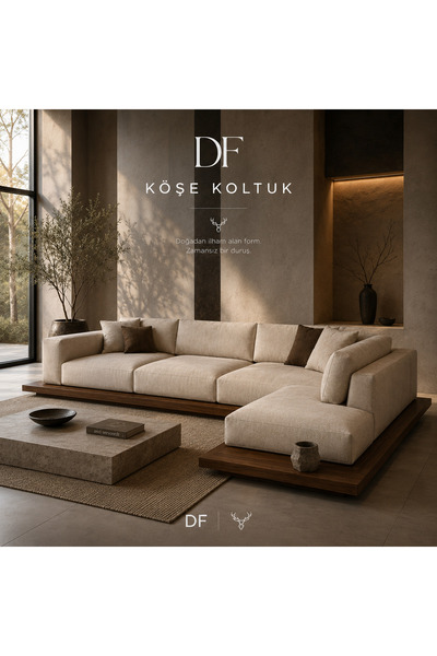 Doğa DF Lounge L Köşe Koltuk – Masif Gürgen