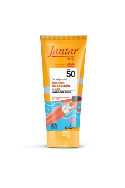 JANTAR Lapte de protecție solară rezistent la apă cu chihlimbar |   SPF 50