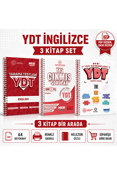 Modus Yayınları YDT İngilizce 3'lü Set MEBİ Tarama Testleri 2018-2025 Çıkmış ...