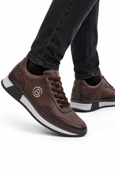 Jagulep Men's Thermo Sole Genuine Leather Shoes Brown