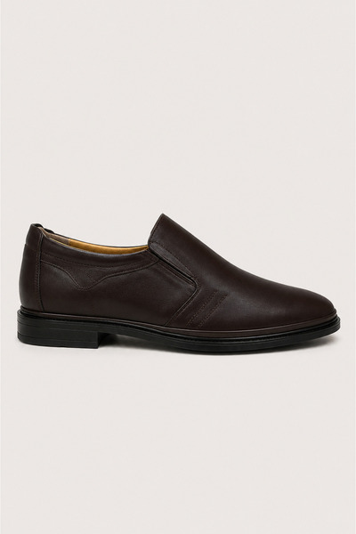 Jagulep Men's Orthopedic Genuine Leather Shoes Brown