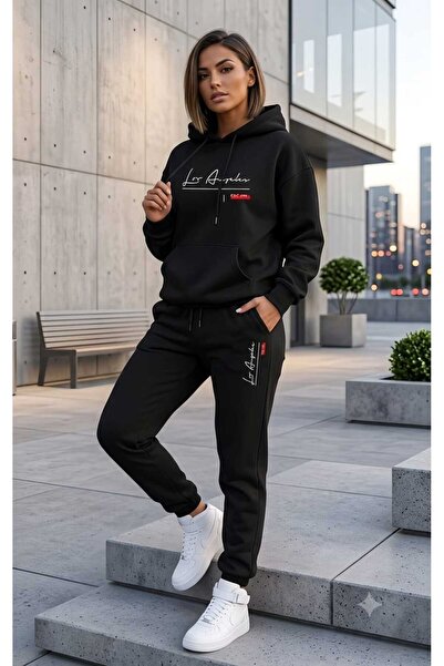 CLOTHES33 Hooded Tracksuit 2-Piece Combination Winter Embroidered Handwritten...