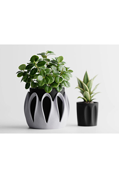 LayerCrew Ghiveci decorativ Nidoris 7.9 cm 14 cm 10 cm Marble Charcoal