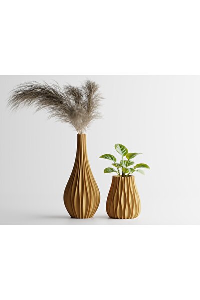 LayerCrew Set ghiveci și vază Vinus 14 cm 15.8 cm 15.9 cm Gold