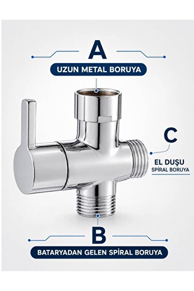 Robot Duş Seti Yönlendirici Pirinç Ayırıcı 1/2 Çıkışlı