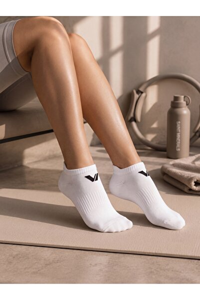 LE VISSION TEKSTİL 3 Pairs of Women's Sneaker Socks White