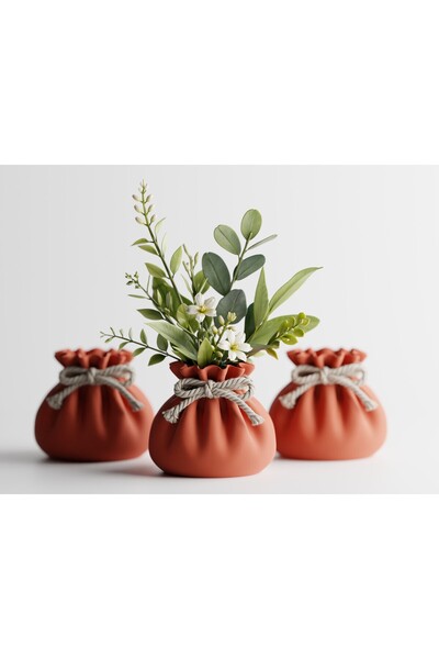 LayerCrew Vază decorativă Lazora 13.6 cm 12 cm 13.8 cm Muted Red