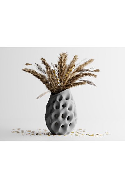 LayerCrew Vază decorativă Pora 24 cm 16.6 cm 16.8 cm Ash Gray
