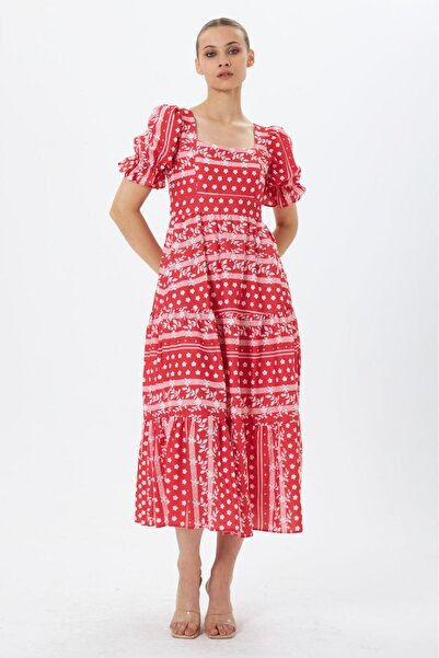 MY GRS Poplin Fabric Square Neck Dress