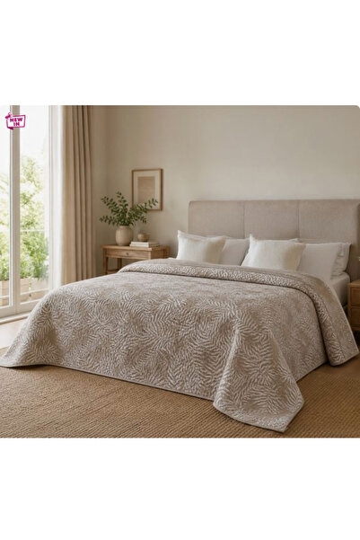 OEM Cuvertura Matlasata Doua Fete Bej cu Model Reliefat 220x240cm