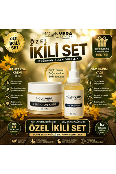 Tepeden Tırnağa Yoğun Onarım Kantaron Kremi 50 ml + Saç Bakım Yağı 50 ml İkili Bakım Seti