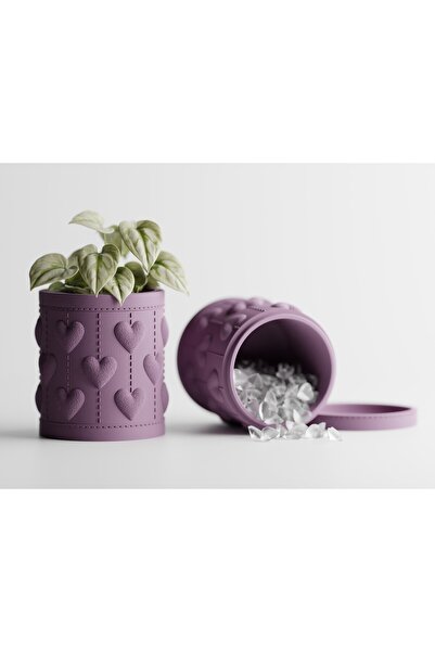 LayerCrew Borcan cu capac-ghiveci Amis 10.5 cm 10.4 cm 10.4 cm Muted Purple