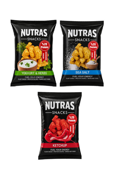 NUTRAS 3'lü Karma Nohut Cips Paketi 50 g x 3 – Ketchup, Sea Salt, Yoğurt & Me...