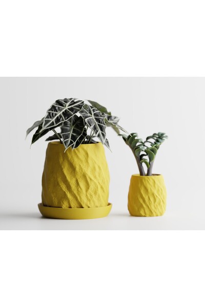 LayerCrew Ghiveci cu farfurie Mura 9.8 cm 9.7 cm 9.9 cm Yellow