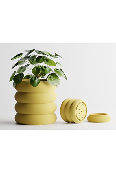 LayerCrew Ghiveci cu farfurie Fluxo 9 cm 8.8 cm 8.8 cm Yellow