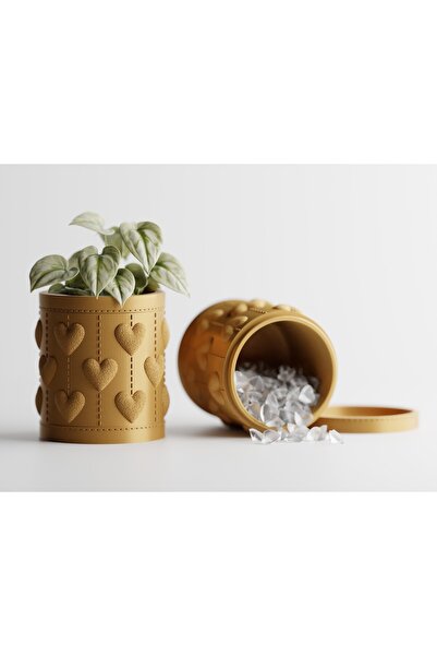 LayerCrew Borcan cu capac-ghiveci Amis 10.5 cm 10.4 cm 10.4 cm Gold