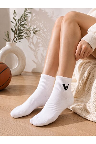 LE VISSION TEKSTİL 3 Pairs of Women's Sports Short Socks White