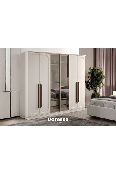 Doressa Living Bond Cream 6 Kapılı Gardırop