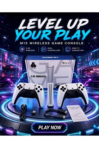 Generic M15 Wireless Retro Game Console with Dual Wireless Controllers and HD...