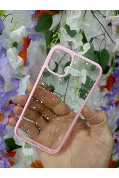 Apple iPhone 11 Yıldız Simli Kılıf Yanında Sarı Lansman Kılıf Hediye