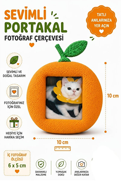 BRE HOME Portakal Tasarımlı Dayanıklı Plastik Fotoğraf Çerçevesi - Hediyelik ...